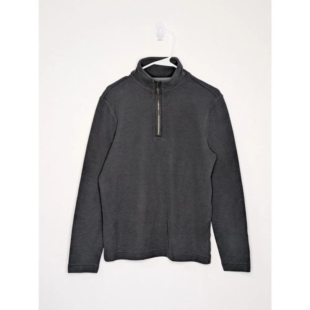 Banana Republic Men’s Sweater 1/4 Zip Polyester Blend Gray Size Medium